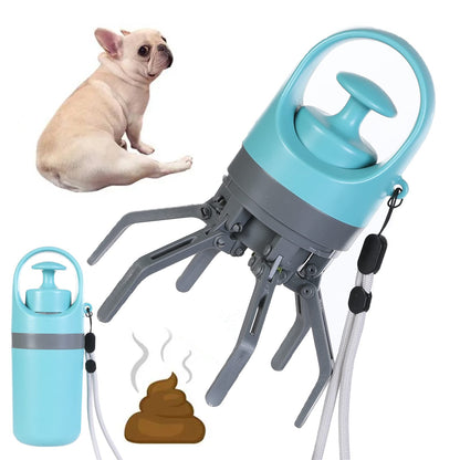 Portable Dog Pooper Scooper with Built-In Poop Bag Dispenser | Hands-Free Pet Waste Pickup Tool null