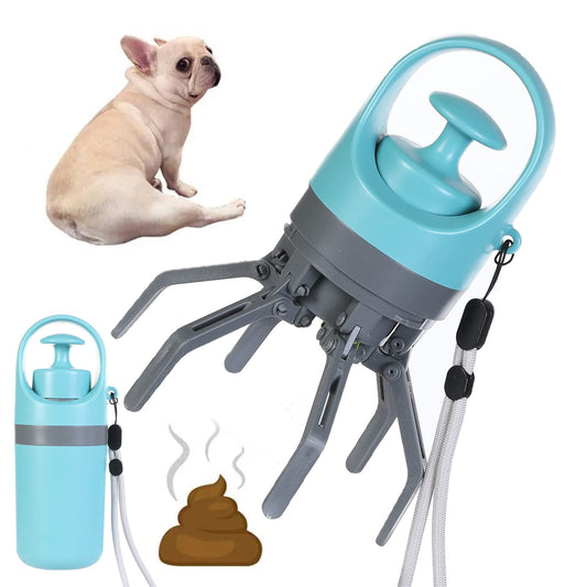 Portable Dog Pooper Scooper with Built-In Poop Bag Dispenser | Hands-Free Pet Waste Pickup Tool null