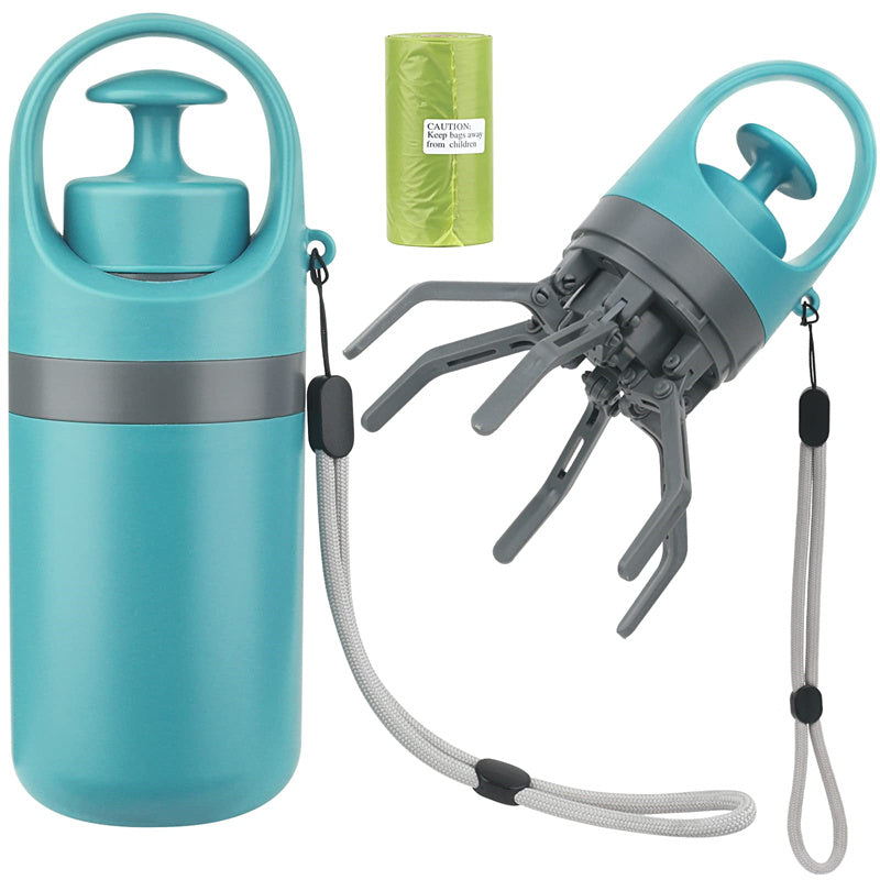 Portable Dog Pooper Scooper with Built-In Poop Bag Dispenser | Hands-Free Pet Waste Pickup Tool null