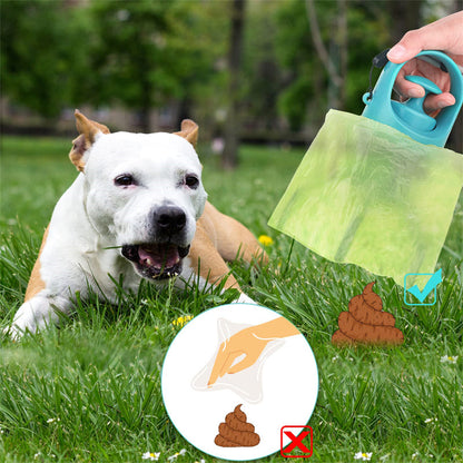 Portable Dog Pooper Scooper with Built-In Poop Bag Dispenser | Hands-Free Pet Waste Pickup Tool null