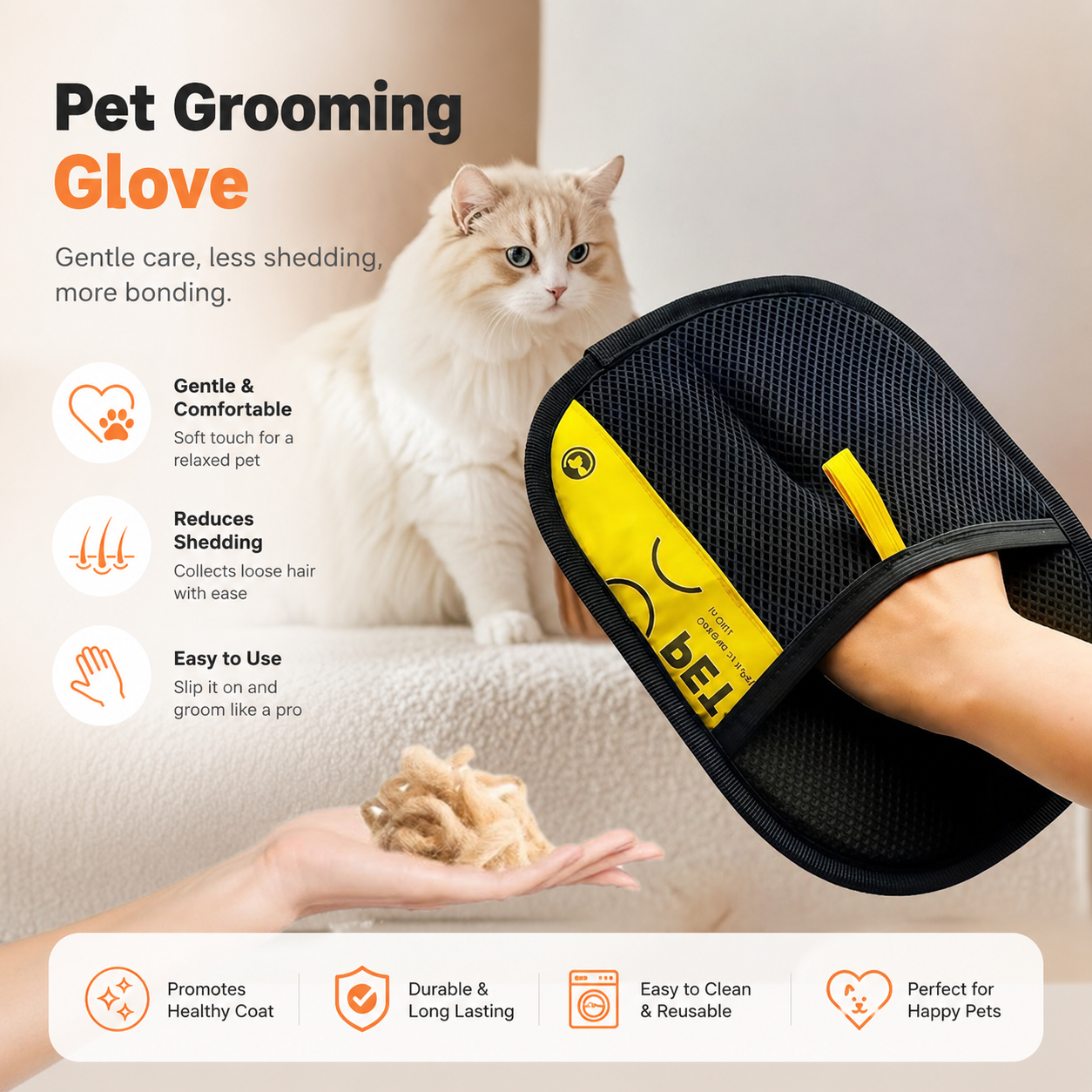 Pet Hair Remover Gloves null